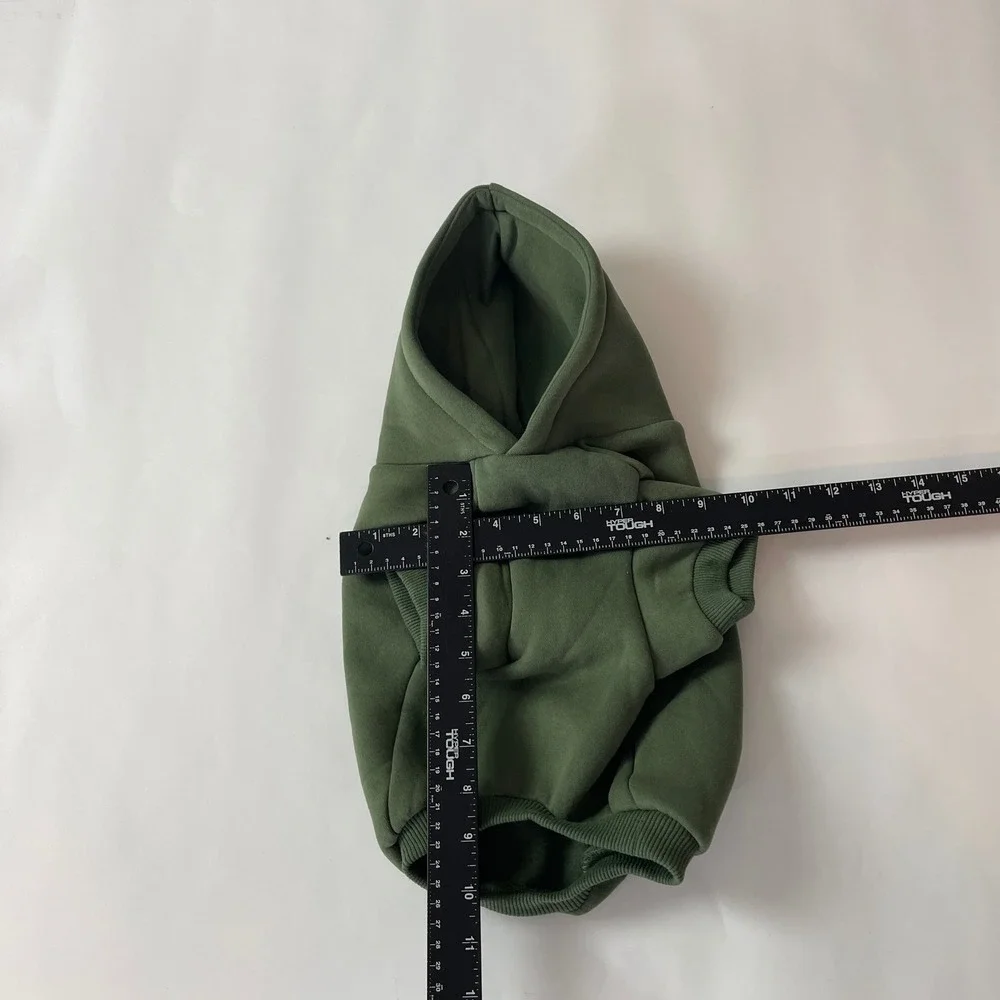 Comfrt Dog Hoodie Medium Green Fleece Pet Sweatshirt Good Days Ahead